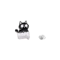 Cute black cat enamel pin badge featuring NOPE not today slogan with butterfly clutch - Rejecting Black Cat (CZ0495-3)