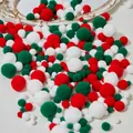 Christmas DIY craft kit with 500 red white and green mixed size plush pom poms - Red White Green Mixed (Mixed Sizes, 500pcs/pack)