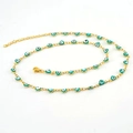 18K gold plated stainless steel chain necklace with green evil eye heart charms - Heart Evil Eye Necklace Light Green