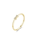 Anello con fiocco in argento 925 dorato con pietre di zircone e incisione interna - Taglia US 5 / Oro