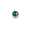 10mm golden stainless steel pendant featuring a round green birthstone charm for jewelry - Dark Green
