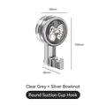 Transparent grey vacuum suction cup hook with silver bow design measuring 58x100mm - Silver Bowknot / Transparent Gray