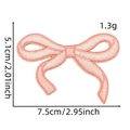 Ροζ κεντητός φιόγκος για κλιπ μαλλιών, 7,5cm x 5,1cm, υφή κορυφαίας ποιότητας - Ροζ Φιόγκος (4#)