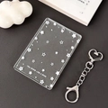 Transparent glitter star acrylic photo card holder with silver heart chain and stars - Star Style