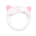 Bandeau oreilles de chat en peluche blanche pour le lavage du visage et le maquillage - Blanc