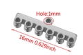 16mm multi-hole silver stainless steel connector for DIY jewelry necklace making - 6 Holes / Steel