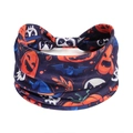 Halloween wide sports headband with pumpkin and ghost patterns on dark blue fabric - Style 34 (Halloween)