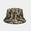 Detail of woodland camouflage bucket hat with durable cotton fabric and flat top design - M (56-58cm) / Classic Jungle Camo (8#)