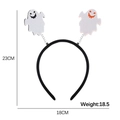 Halloween headband with white ghosts on springs, 23cm height variant for parties - Double Ghost Spring Style (GG Style)