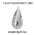 Silver 304 stainless steel teardrop pendant, variant size 1.5x3.5cm, weight 4g - Large Water Drop (1.5*3.5cm) / Silver