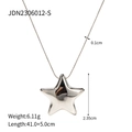 Classic silver 18K gold-plated stainless steel star pendant necklace with snake chain - Star Pendant Necklace (JDN2306012-S) / Silver