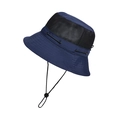 Cappello da pescatore blu scuro con rete traspirante e cinturino regolabile per esterno - Blu navy
