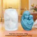 Blue mother and child candle with its 75x110mm silicone mold for candle making - Mother and Child C (GJ-026-2)