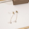 Elegant gold windmill tassel earrings with rhinestone ball drop for women - Windmill Shape Rhinestone Ball (E643)