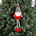 Weihnachtswichtel Plüschfigur mit gestreiften Beinen und rotem Hut für Tannenbaum - Grauer Hut Lange Beine Stil / Grau