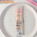 Set of 3 dual-tip candy color highlighters in 6 shades with transparent case - Set of 3 Pens with 6 Colors