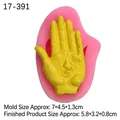 Roze siliconen vorm met geel hand-gezicht ontwerp voor Halloween taart bakken en DIY - Hand Stijl (Roze)
