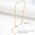 18K gold plated stainless steel snake chain necklace 1.5mm width 45+5cm length variant - 1.5mm Sequin Curb Chain - Gold