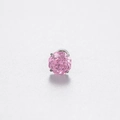 Pink octagonal cut zircon earring with silver stainless steel screw back stud - Single Piece / Pink