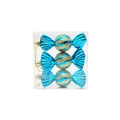 Set of 3 blue and gold glitter candy-shaped Christmas tree hanging ornaments in box - 11CM Candy 3pcs Set / Lake Blue