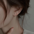 Minimalist gold ear hooks with small round cubic zirconia for elegant daily wear - Small Zirconia Gold Pair