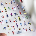 Winter themed nail art stickers with urban slow life illustrations and人物 characters - TS-764 Urban Slow Life