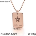 Roségoldene Halskette aus Edelstahl mit Lucky Star Anhänger und Kugelkette - Roségold (KN111791-KFC)