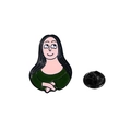 Spilla in smalto Monna Lisa in stile cartoon con chiusura in gomma nera - Monna Lisa