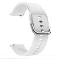 White silicone sport watch band for Samsung Galaxy and Huawei GT with metal buckle - 20mm / White
