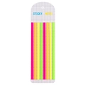Neon color index sticky notes on grid card in pink, orange, yellow, and green tones - Fluorescent Orange