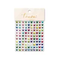 3D colorful jelly heart nail art stickers in vibrant translucent resin textures - 3D Rainbow Heart Style (MS338)