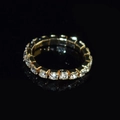 Elegant gold-plated multi-row stretch bracelet with sparkling clear crystals - 1 Row Gold Clear Rhinestone Ring