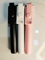 Foldable bluetooth selfie stick tripod in black white and pink color variants - White Extended 1m Standard (F310)