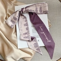 French vintage dark purple and pink silk scarf with traditional Chinese patterns - Temple Pagoda Purple