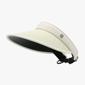Visière beige pour femme à large bord avec doublure noire et cordon réglable - Réglable / Vert Fruit (23H033)