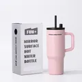 Sakura pink 710ml stainless steel insulated tumbler with handle and straw in retail box - Pink With Handle