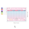 Acrylic weekly magnetic calendar planner set for fridge with 6 colored markers - TYU089 Large Unicorn (With 6 Pens)