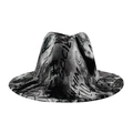 Graffiti print fedora hoed van zwart en wit vilt met sociaal straatstijl patroon - 58cm / Zwart Letter Tie-Dye