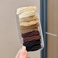 8-pack high-elastic wavy hair ties in earth-tone gradient colors in a display box - Rhombus Pattern / 10 Pcs/Set / Coffee Colors