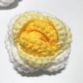 Handmade crochet flower in white and yellow yarn for DIY bouquets and floral gifts - Gradient Yellow Rose