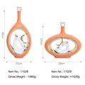 Modern orange ceramic vases with golden accents and white deer sculptures - Eternal Companionship Elk Vase Orange Gold Set (2 Pieces)