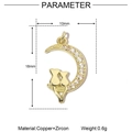 Dettagli su dimensioni e peso del ciondolo gatto luna in oro 18k con rame e zircone - Gatto della Luna d'Oro