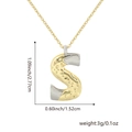 Two-tone letter S pendant necklace in gold and silver finish with size dimensions - Two-tone S