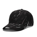 Casquette de baseball noire à motif marbré argenté pour protection solaire et style - Taille Unique(Réglable) / Noir