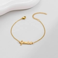 Elegant gold Gemini constellation bracelet with adjustable stainless steel chain and clasp - Gemini Gold