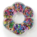Boîte à 7 compartiments avec paillettes laser assorties en forme de feuille et de fleur - Boîte 52