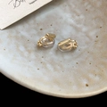Minimalist adjustable gold screw clip-on earring converters with clear resin pads - Triangle Style / Gold