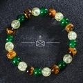 Detail of beaded money success bracelet with tiger eye, citrine and malachite beads - Money & Success-2 (Money Success-2)