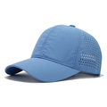 Light blue quick-dry baseball cap with laser-cut ventilation holes for outdoor sun protection - One Size / Light Blue