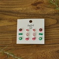 Set di 6 paia di orecchini natalizi con design di albero, pupazzo di neve e fiocchi - Stile A (6 Paia)